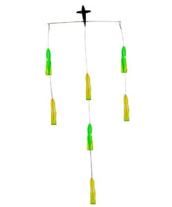 18"  Zucchini Squid Light Weight Floating Spreader Bar with Chase Bait 